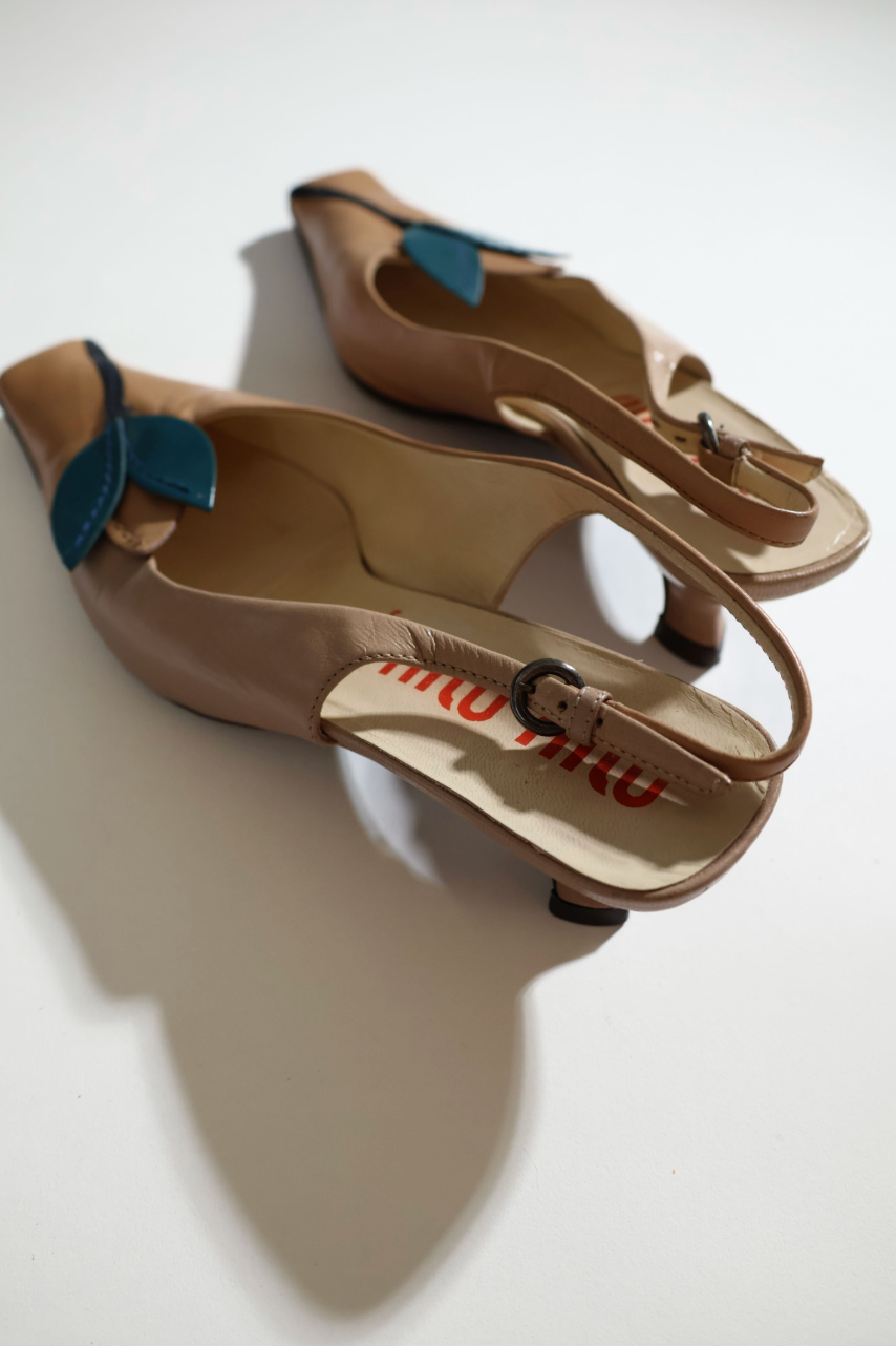 Miu Miu Tulip Genuine Leather Heels