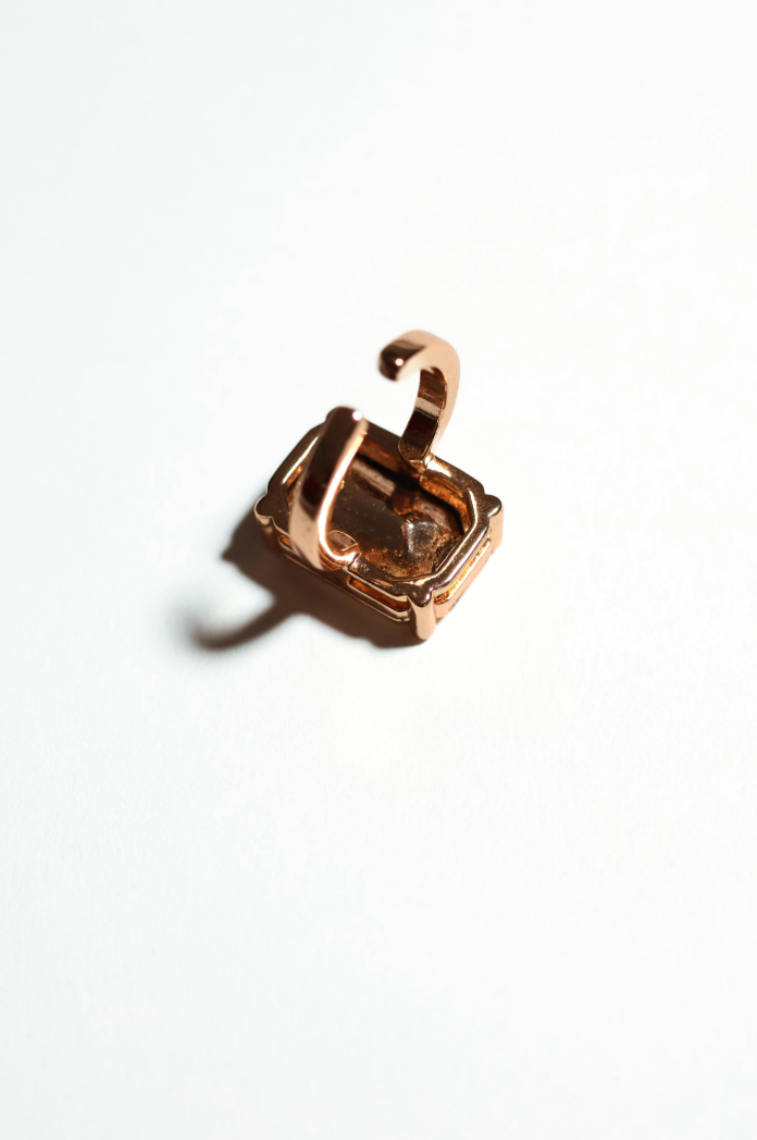 Geometric Square Cut Rose Gold Ring