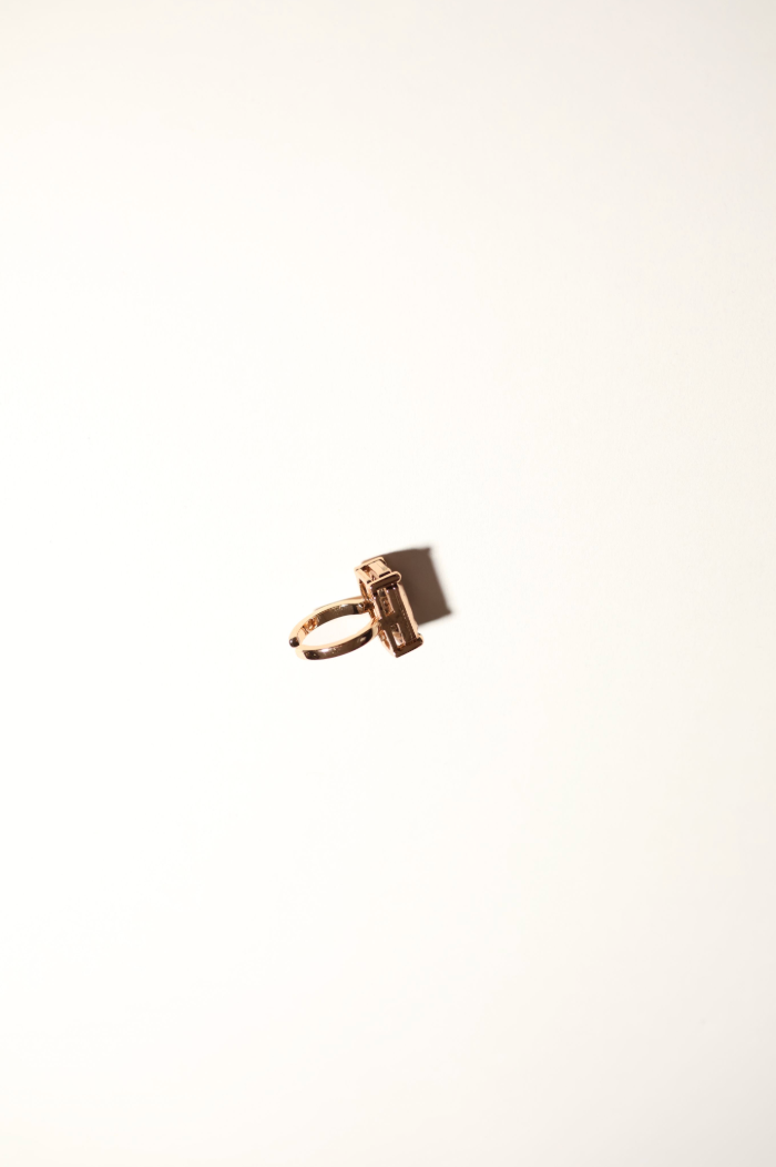 Geometric Square Cut Rose Gold Ring