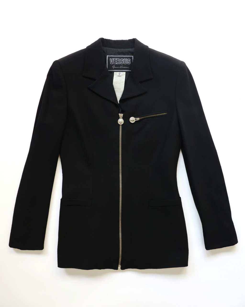 Versus Black Jacket with Subtle Shoulder Pads