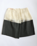 MARNI Beige-Grey Linen-Blend Sheer Midi Skirt