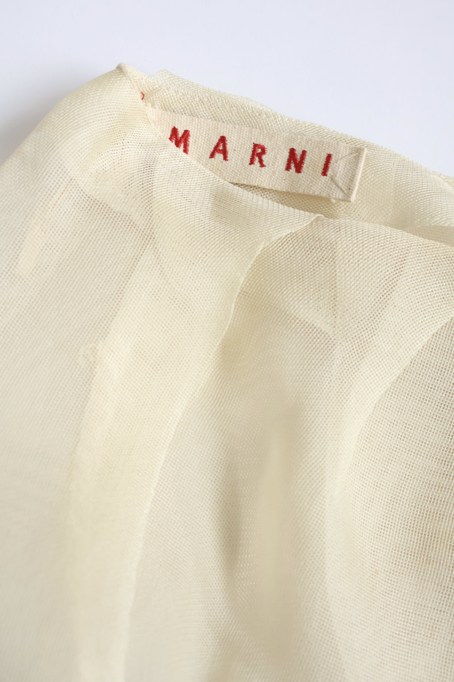 MARNI Beige-Grey Linen-Blend Sheer Midi Skirt
