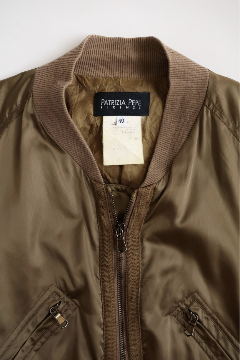 Patrizia Pepe Military Gold Cropped Jacket