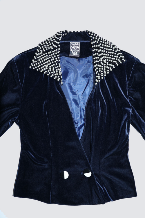 Beaded Velvet Blazer